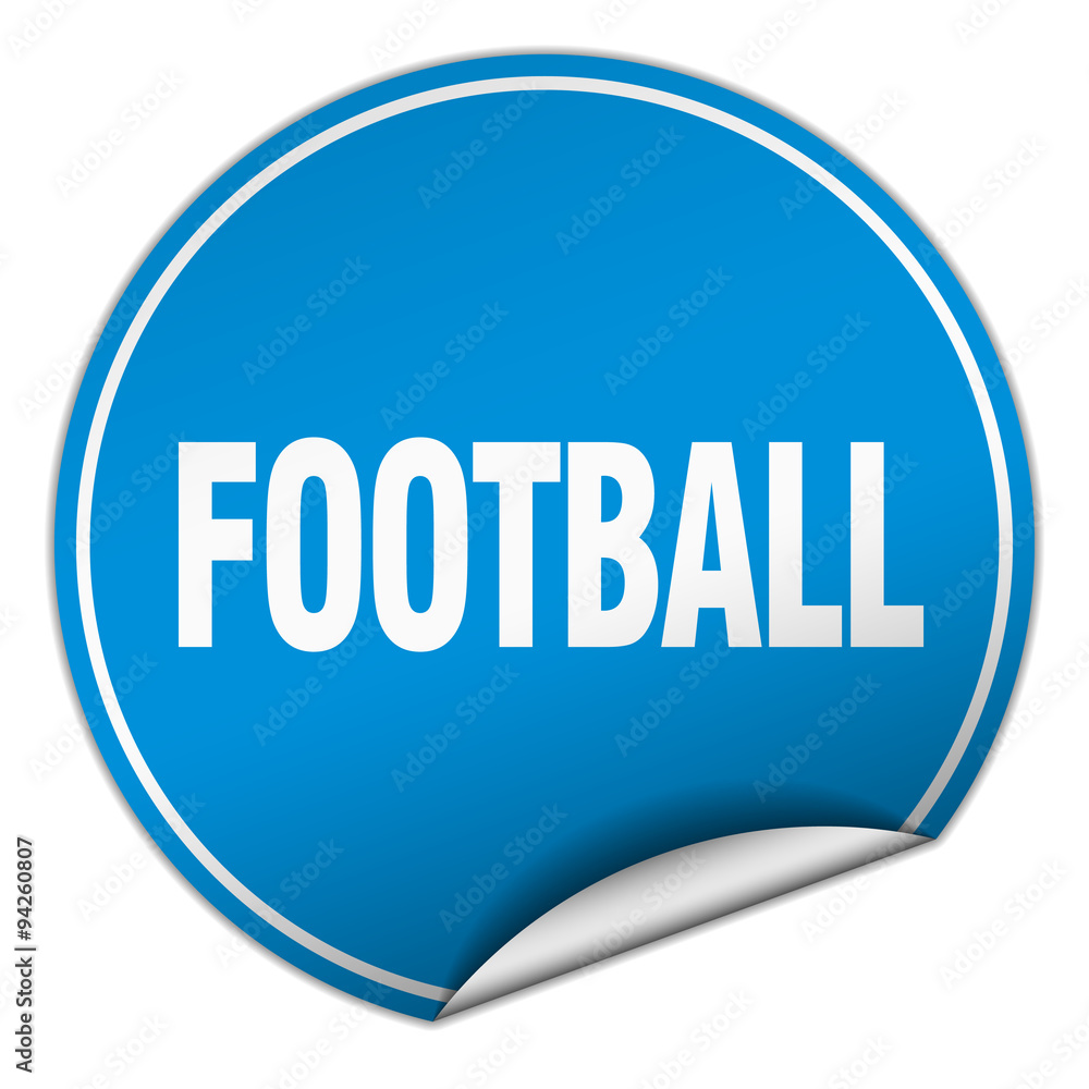 football round blue sticker isolated on white football round blue sticker isolated on white
