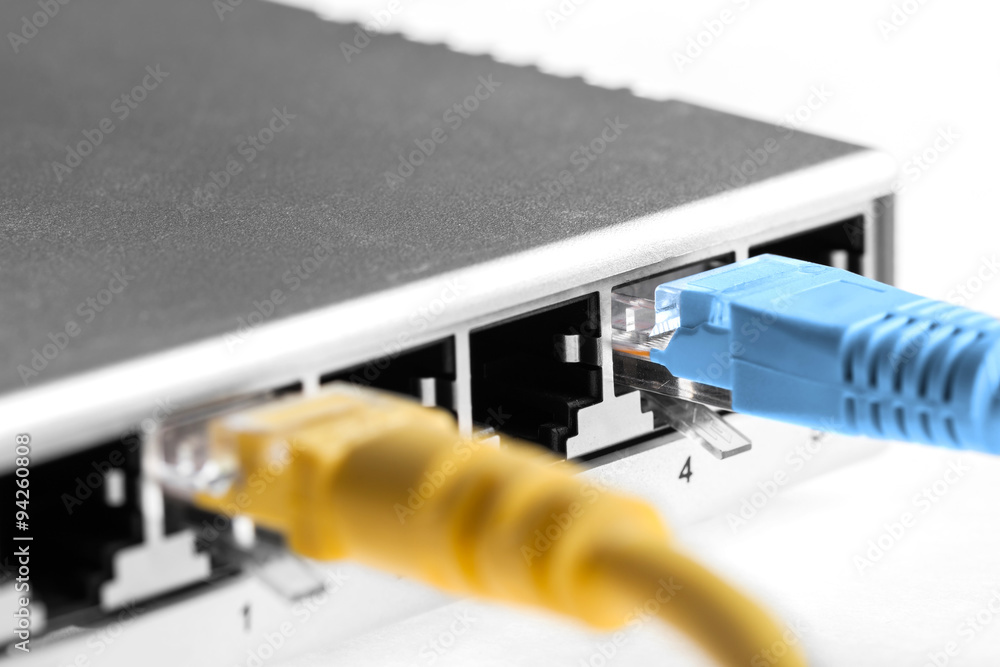 router with wires closeup router with wires closeup