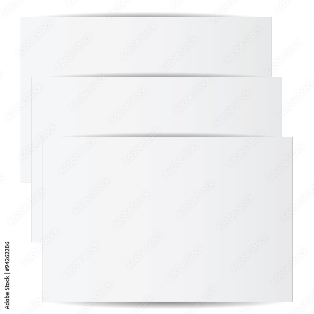 Set of white sheets of paper isolated on white background Set of white sheets of paper isolated on white background