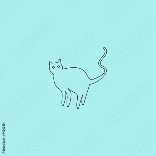Evil Cat silhouette, vector