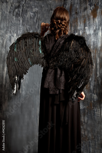 black angel girl stock image