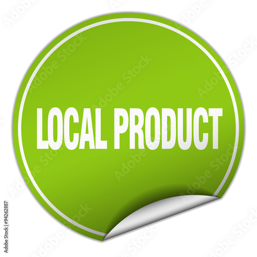 local product round green sticker isolated on white