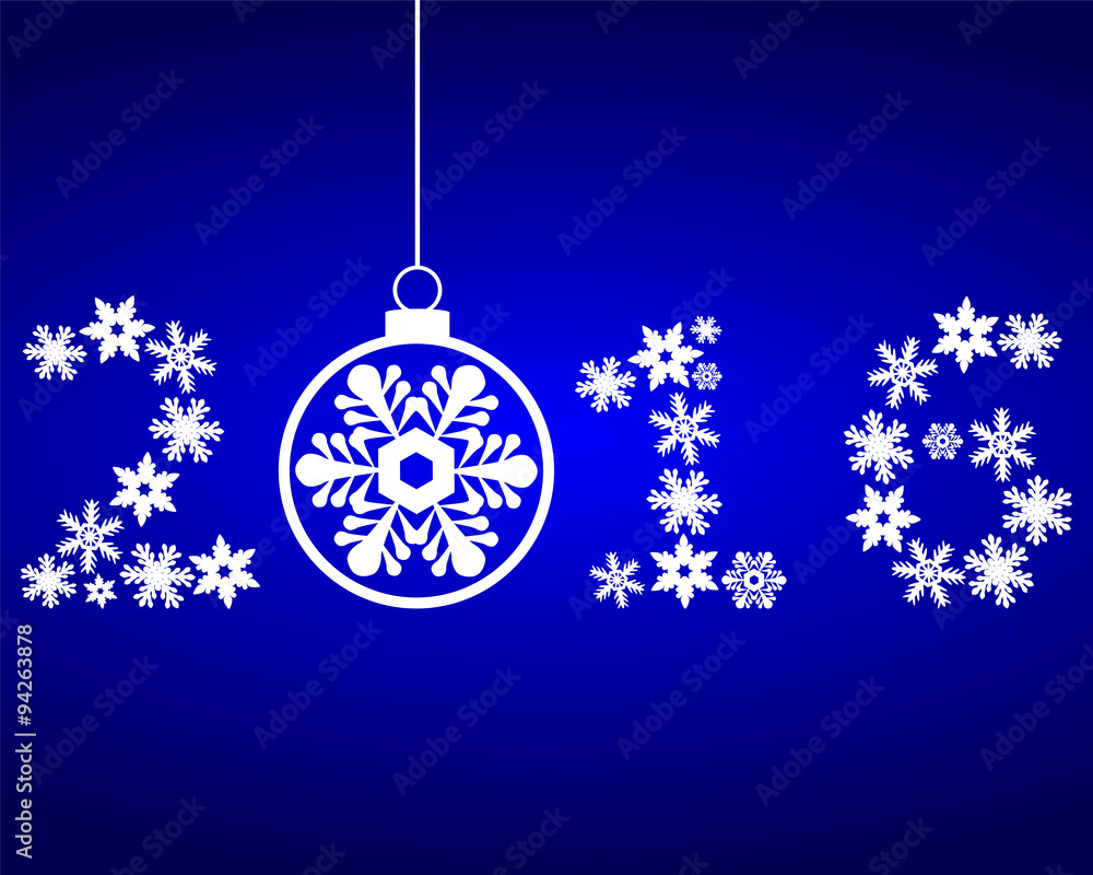New Year 2016 with snowflakes on a blue background New Year 2016 with snowflakes on a blue background