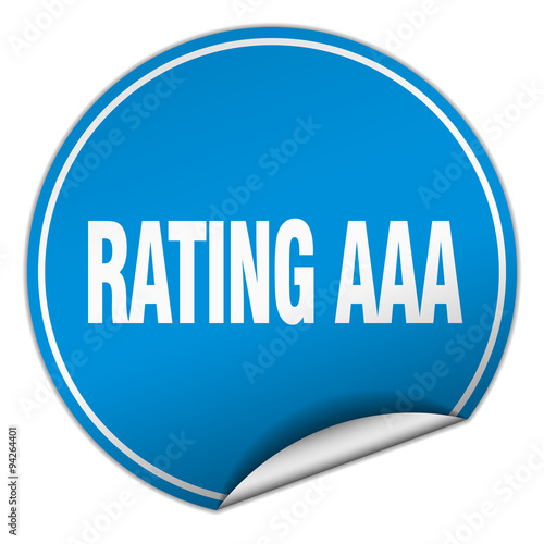 rating aaa round blue sticker isolated on white