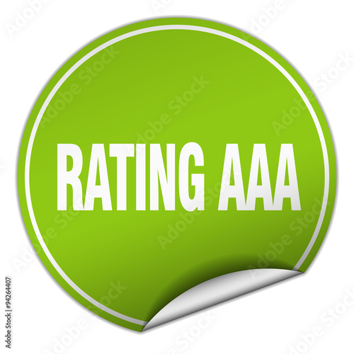 rating aaa round green sticker isolated on white