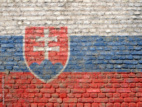 Slovakia flag painted on a wall