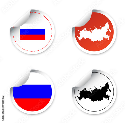 set stickers and labels with motives state russia