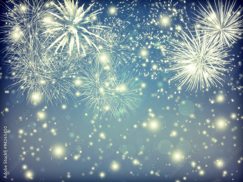 Abstract holiday background with fireworks and sparkling lights Abstract holiday background with fireworks and sparkling lights
