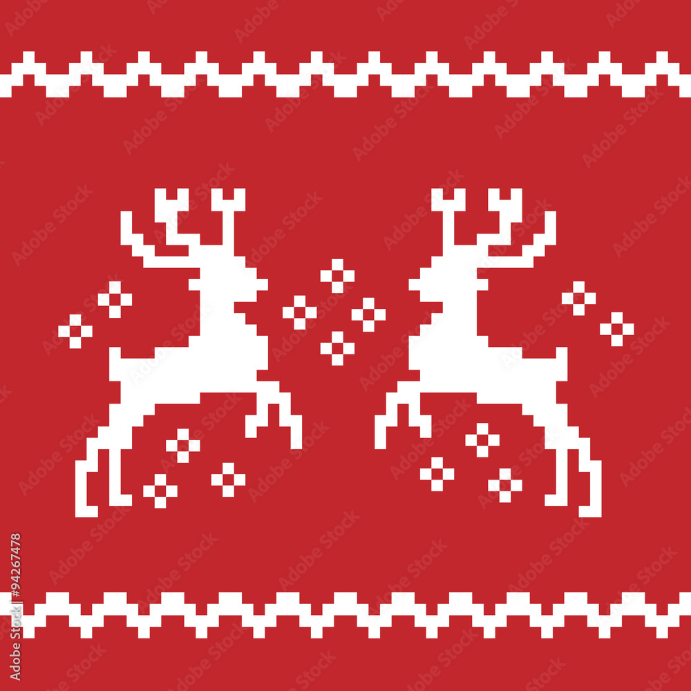 Isolated Merry Christmas pixel reindeer vector Isolated Merry Christmas pixel reindeer vector