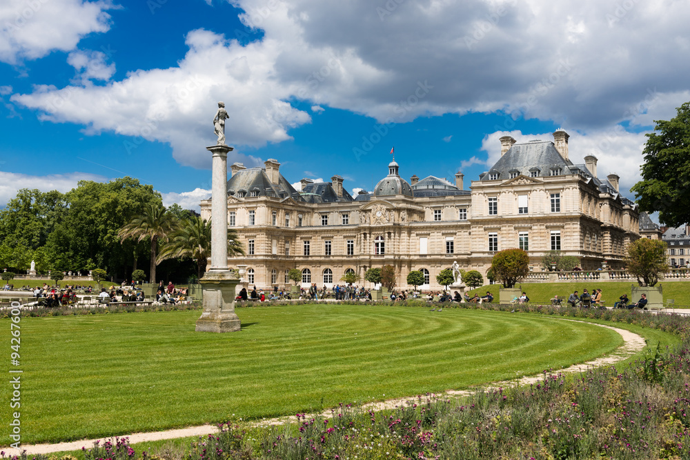 The beautiful view of the Luxembourg Gardens in Paris, France