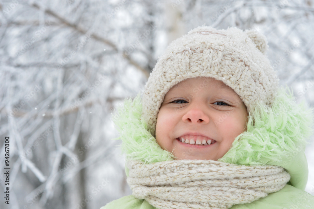Happy little girl in winter Happy little girl in winter