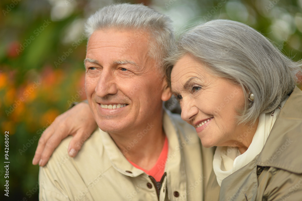 Senior couple in autumn park Senior couple in autumn park