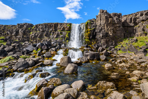 Oxararfoss waterfall, Thingvellir National Park, Iceland photo