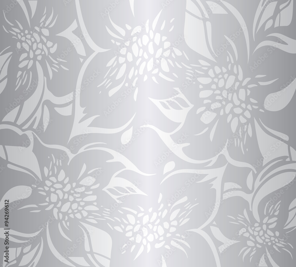 Silver  floral decorative holiday background design