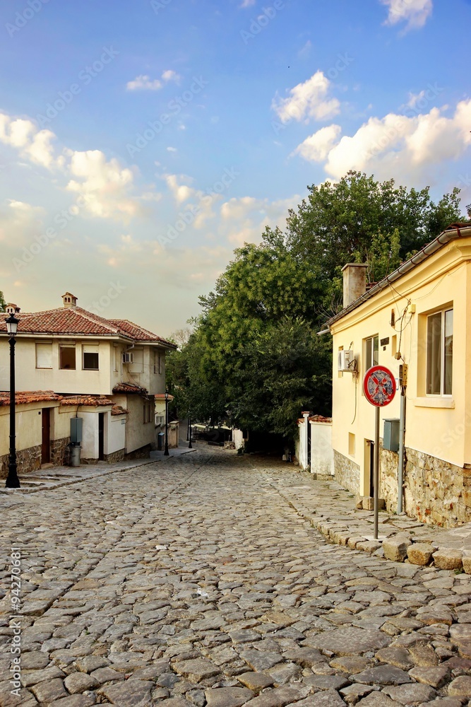 Plovdiv, Bulgaria. View On The Old Town Walk Street