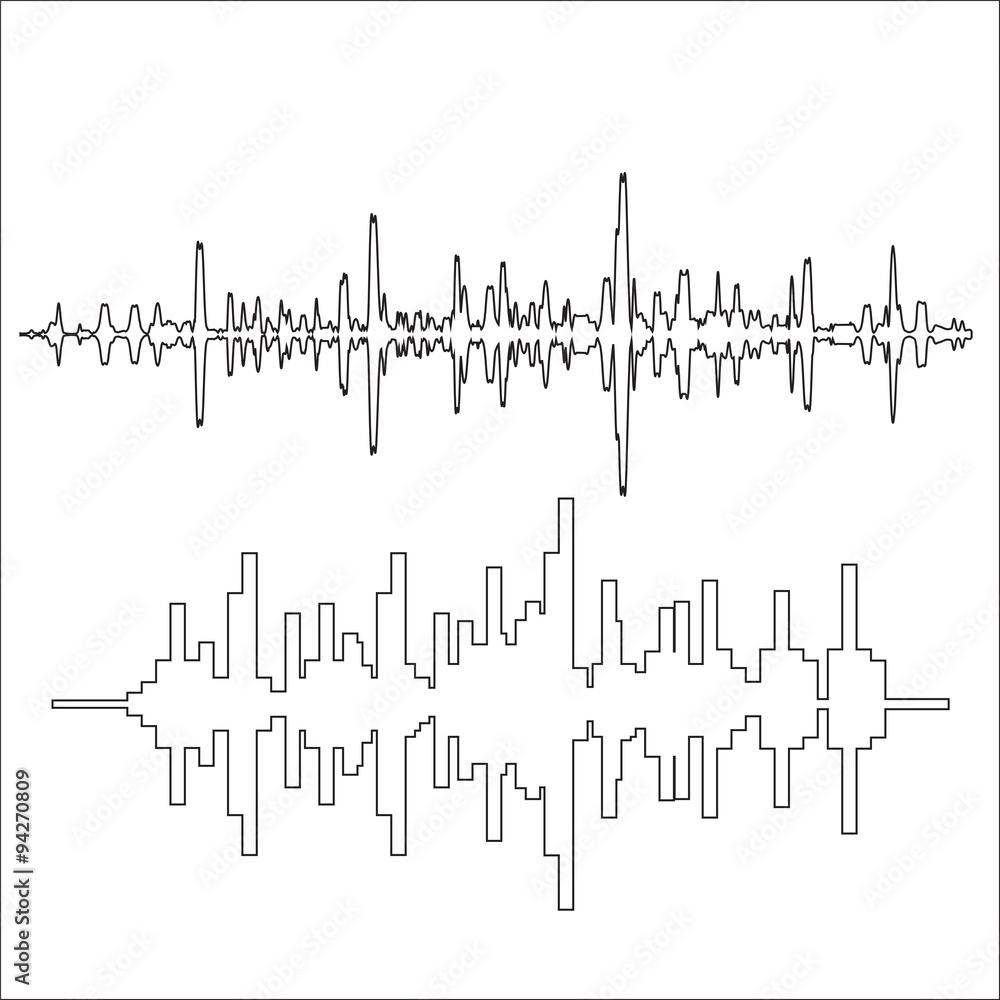 Vector sound waves thin lines