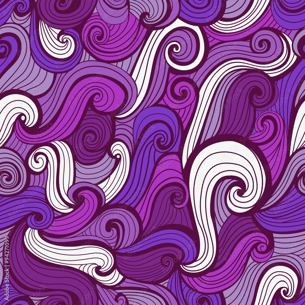 Purple Doodle Waves Seamless Pattern Purple Doodle Waves Seamless Pattern