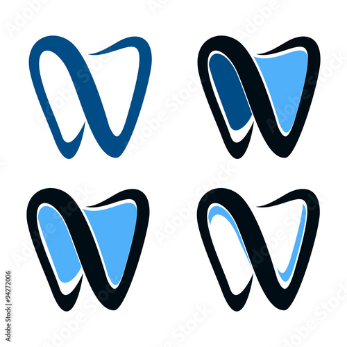 W Dental Dent Dentist Logo Icon