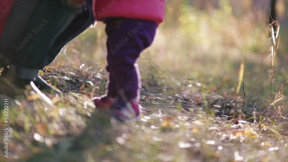 The child makes the first steps, parents help him. The child makes the first steps, parents help him.