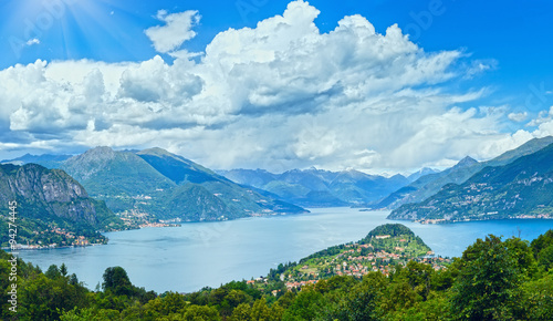 Lake Como summer panorama  Italy 