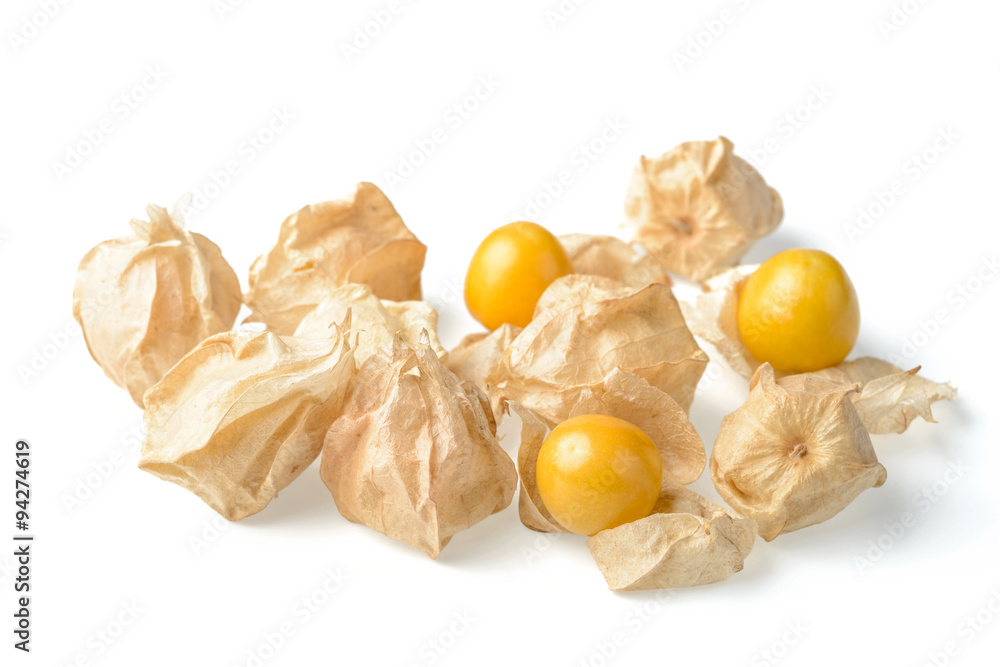 golden berry on white golden berry on white