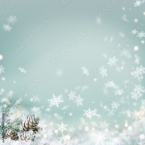 Abstract winter background with snowfakes