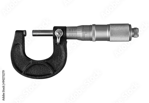 Billede på lærred Micrometer isolated on white. Tool to measure distance
