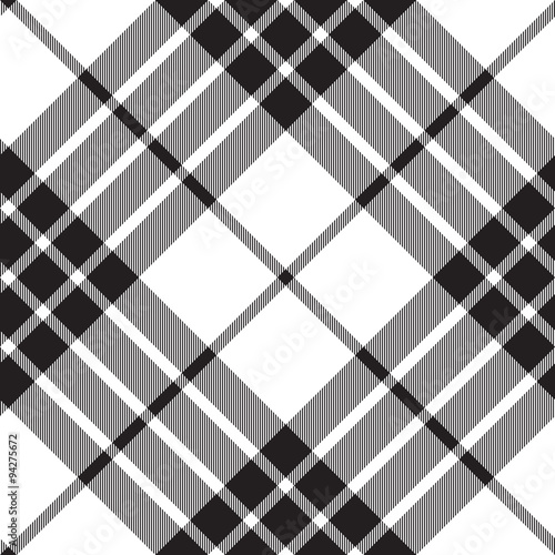 clan cameron tartan diagonal seamless pattern black and white