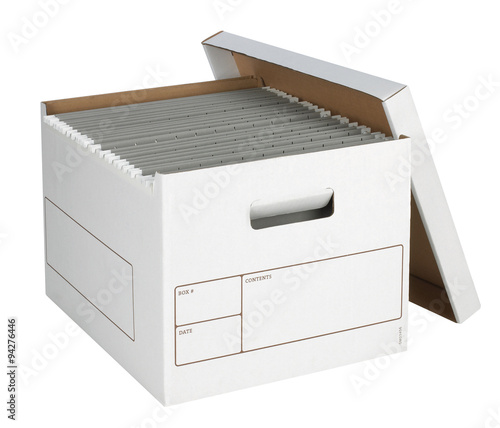 Bankers Box with files isolated