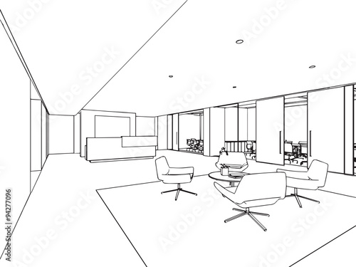 outline sketch of a interior