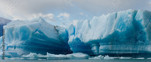 Icebergs in the water, the glacier Perito Moreno. Argentina. An excellent illustration.