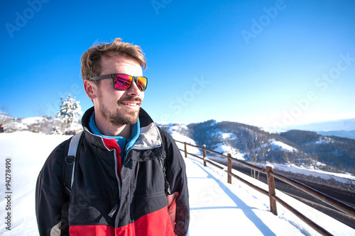 Portrait of a male skier photo