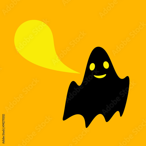 Funny ghost with speech bubble
