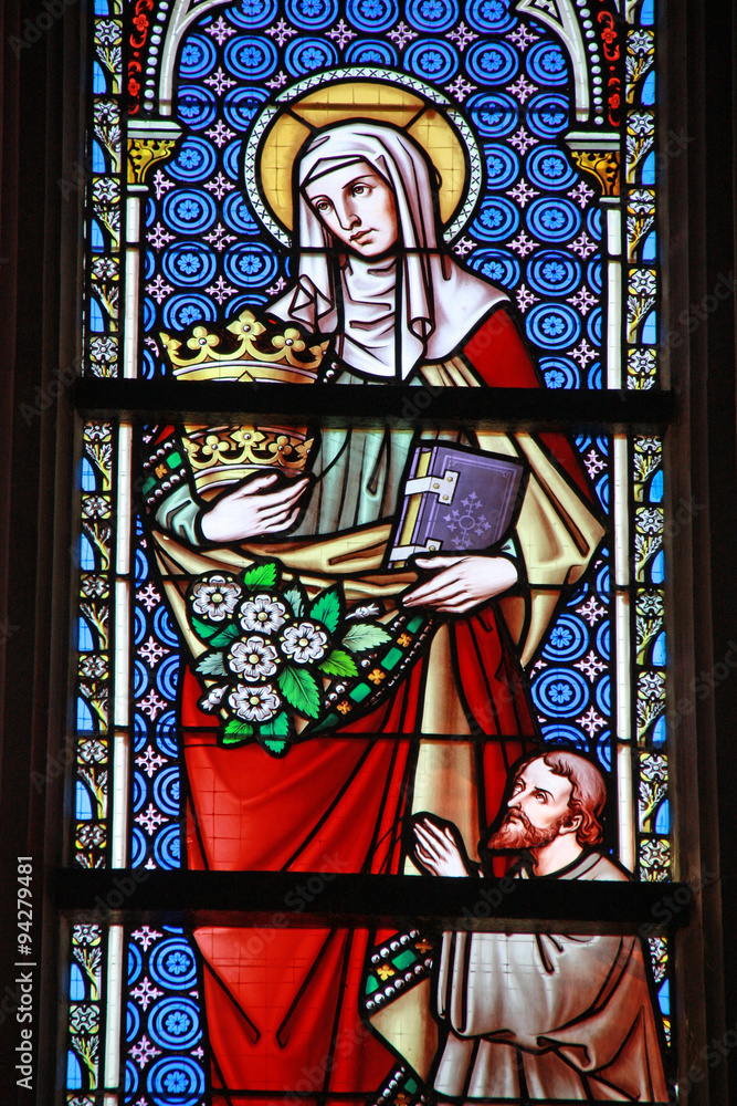 Bruxelles, vitrail de l'église Notre-Dame-du-Sablon