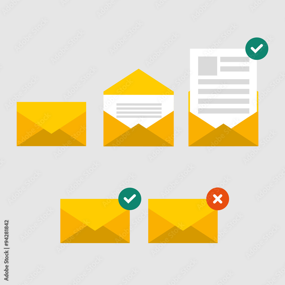 Mail and email icon set infographic Stock Vector Adobe Stock