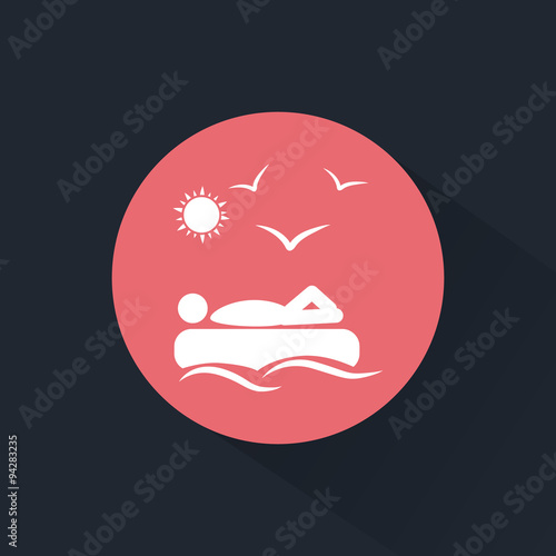 Man on inflatable mattress