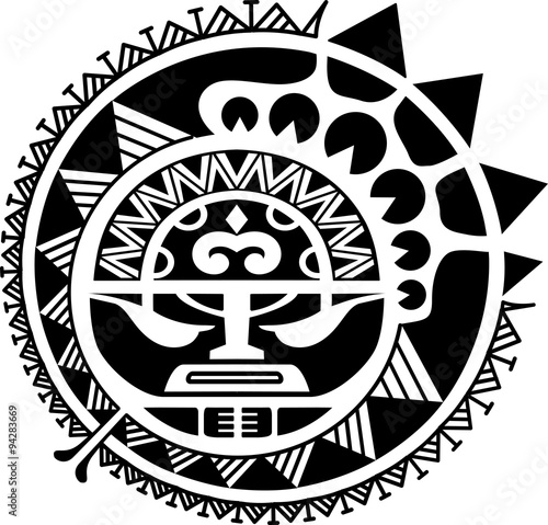 Fotografie Tribal sun mask vector illustration