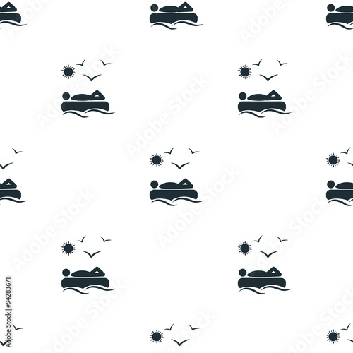 Man on inflatable mattress