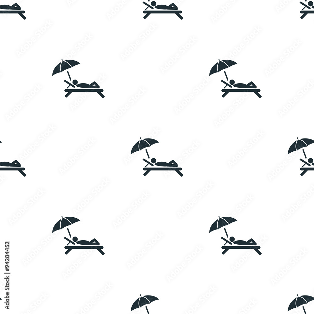Man lying at beach chair icon Man lying at beach chair icon