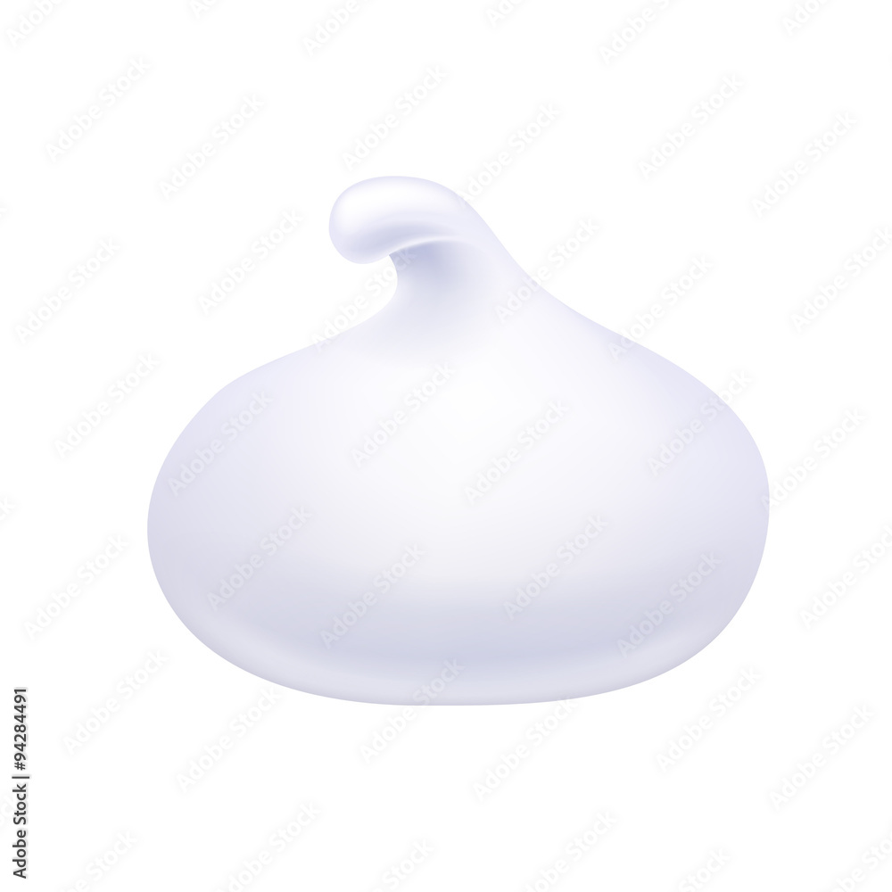 Whipped cream foam product isolated on white. Whipped cream foam product isolated on white.