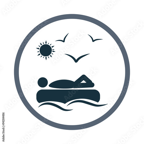 Man on inflatable mattress