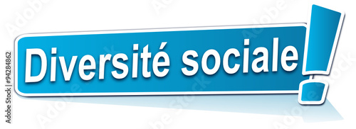 diversité sociale sur étiquette bleue