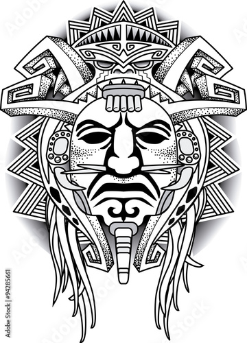 Warrior Tribal Mask Vector illustration