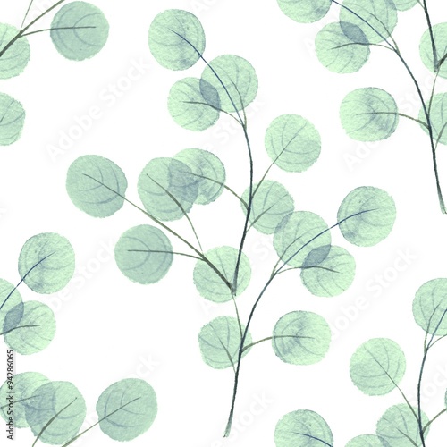 Background with round leaves/ Seamless pattern 4
