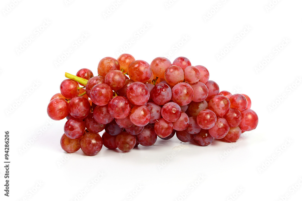 Ripe red grape isolated on white