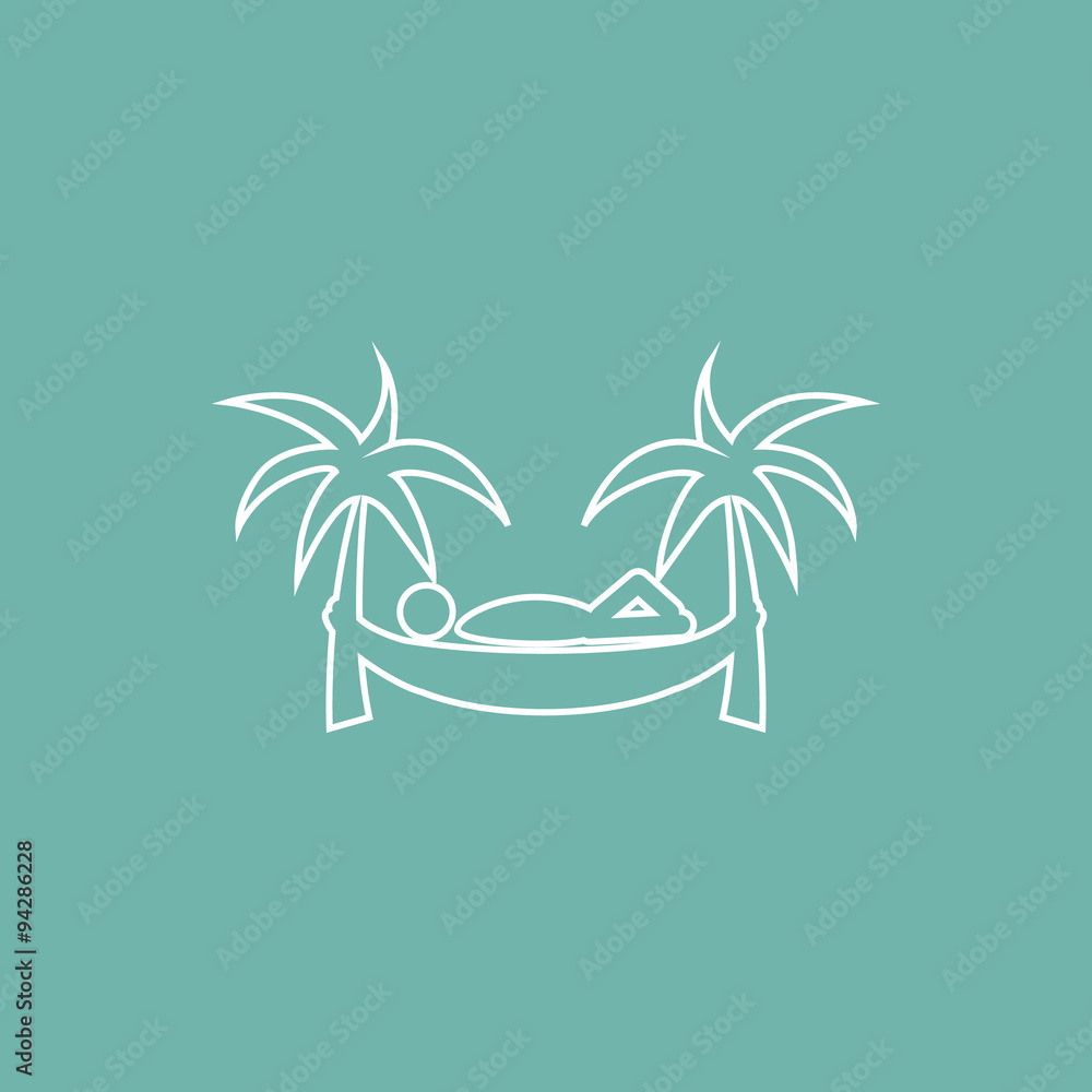 Obraz premium Man in hammock icon