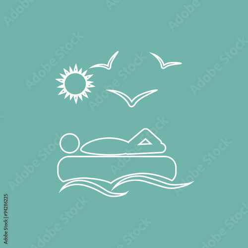 Man on inflatable mattress