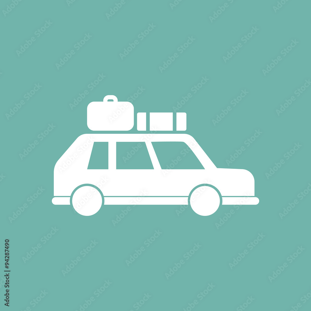 Car with luggage icon