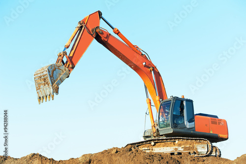 excavator loader at earthmoving works