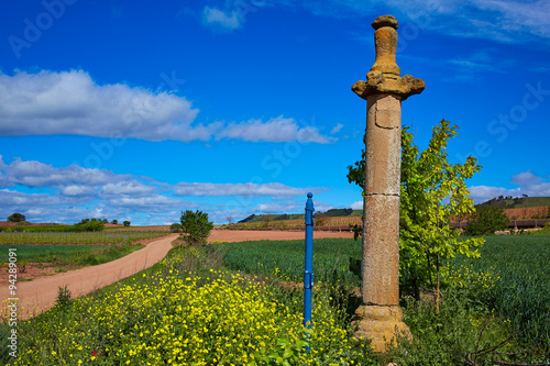 Azofra Saint James Way cross column La Rioja photo